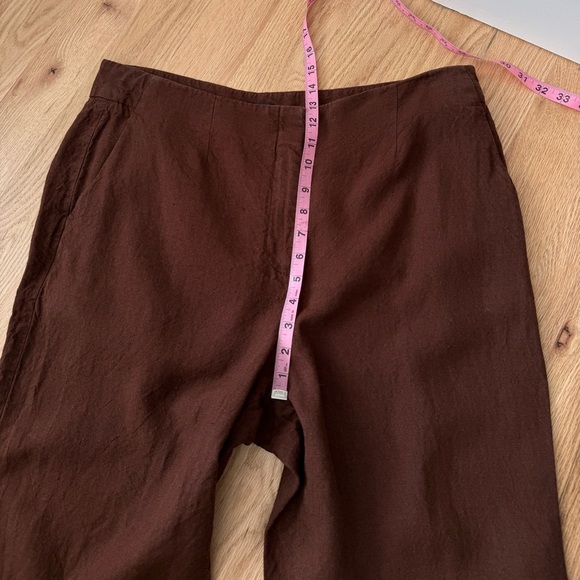 Talbots 100% Linen Southampton Pant Chocolate Brown Size 16 - Picture 5 of 10